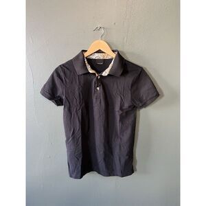 Jared Lang Black Short Sleeved Polo Shirt Rainbow Trim Men Size Small